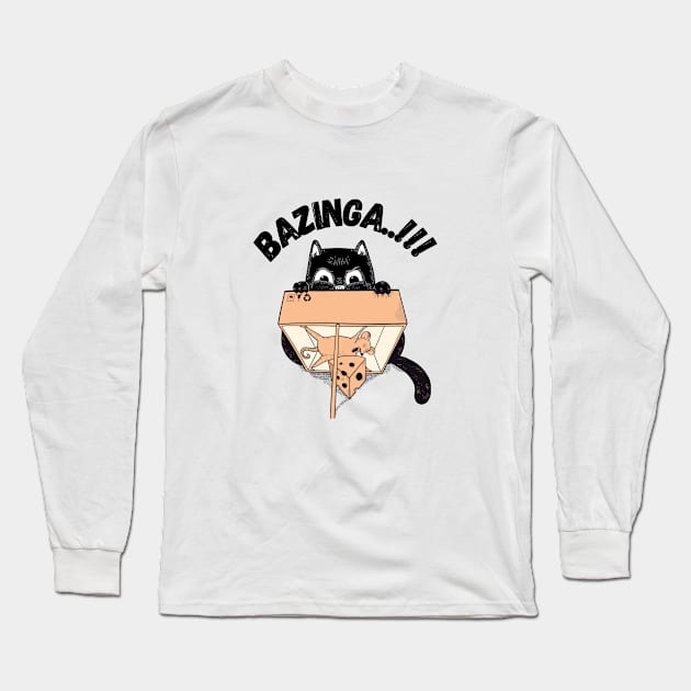 Black Cat Bazinga mouse Long Sleeve T-Shirt by TrendsCollection
